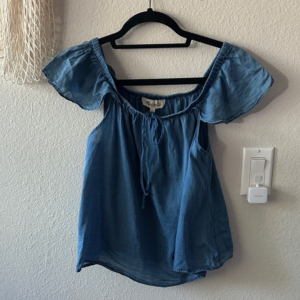 Madewell Blue Off-Shoulder Women's Top